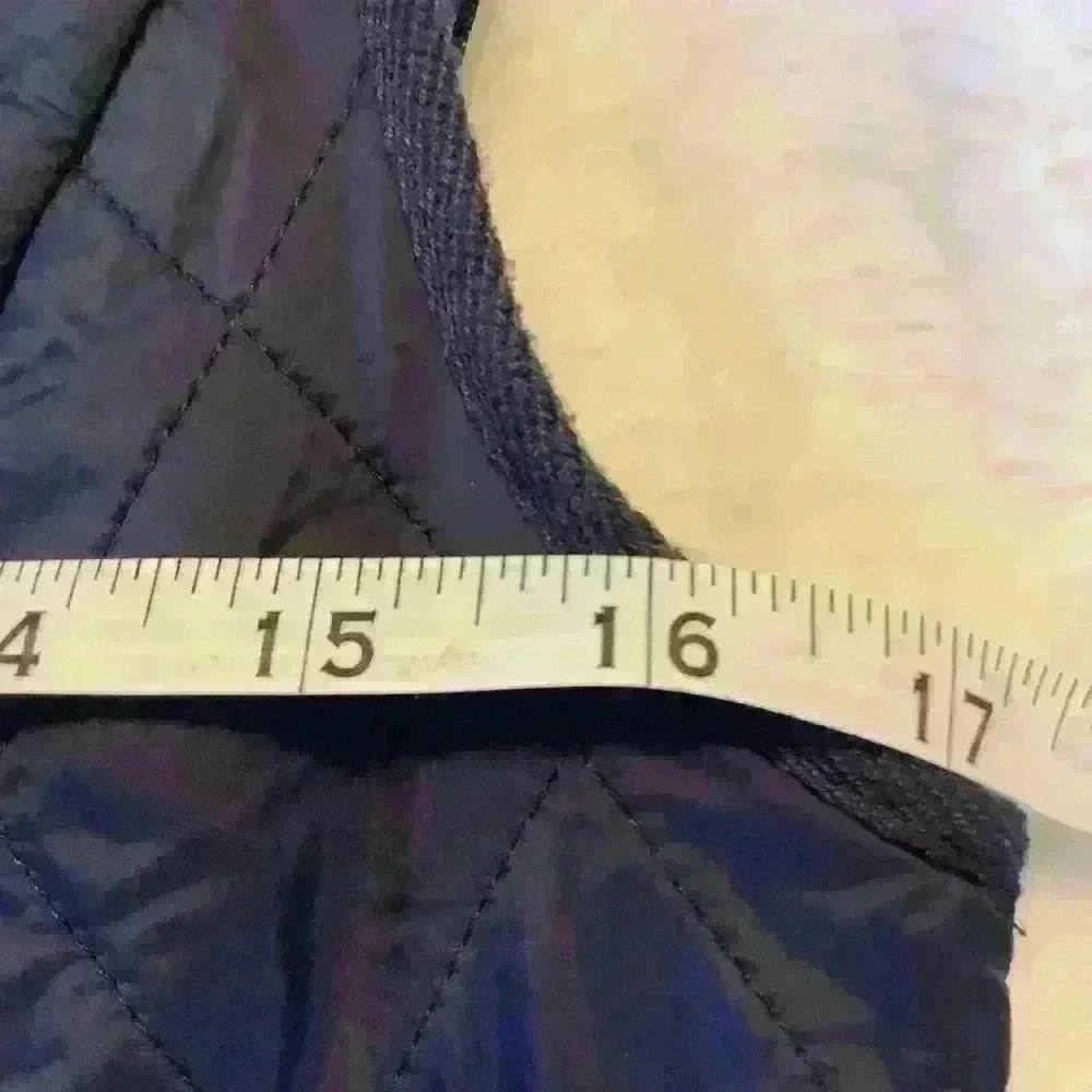 Talbots navy quilted vest fall style size small - Picture 5 of 7